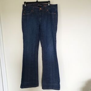 Volcom Boot Cut Wide Leg Jeans Darkwash Juniors Size 11 5 Pocket Denim